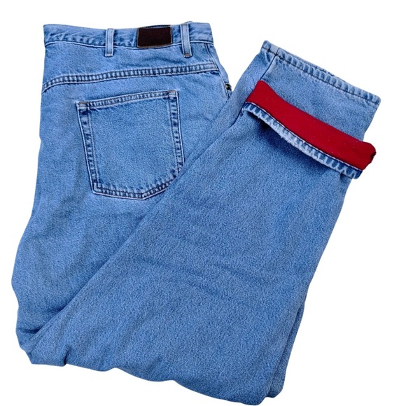 LL Bean Double L Relaxed Fit Jeans Womens 22W Fleece Lined Denim Pants - Picture 1 of 9